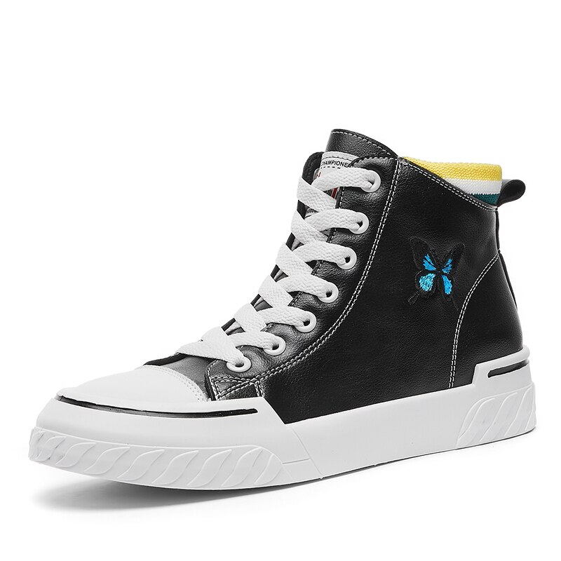 Autumn and Winter High-top All-match Board Shoes White Shoes Simple and Fashionable Trendy Shoes for Women Sneakers: Black / EU 40