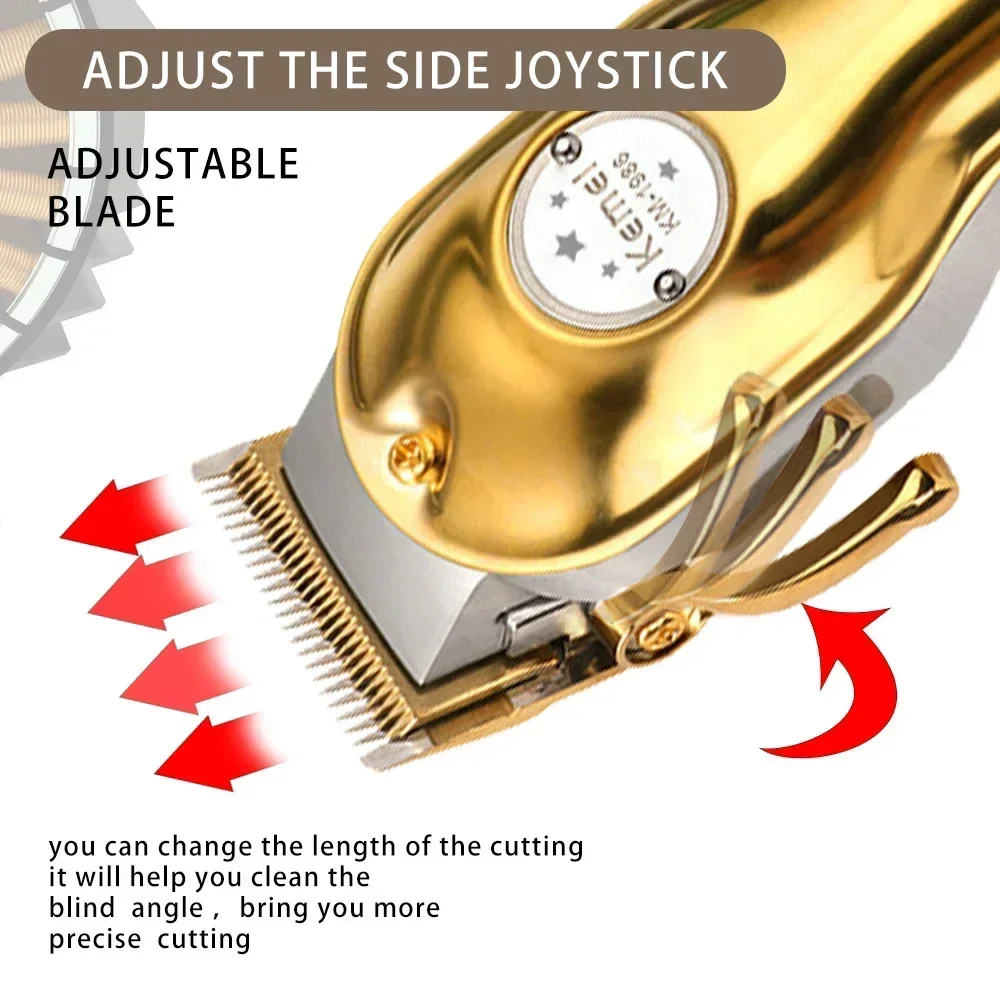 Kemei Hair Clipper KM-1986 Trimmer 9000 RPM Barber Hair Cutting Machine Digital Display Haircut Clipper for Men