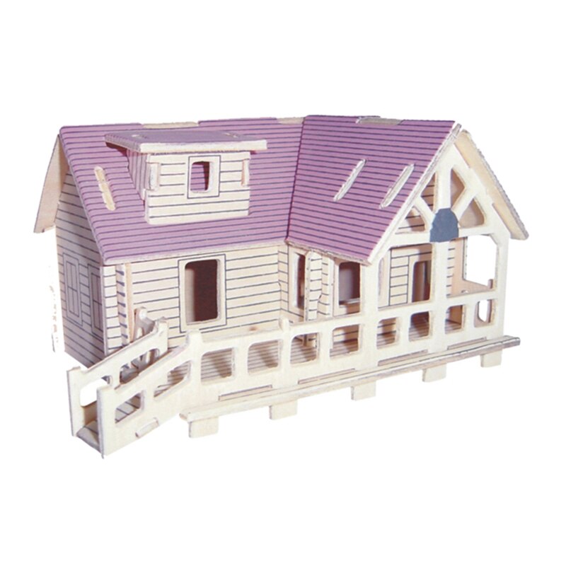 3D Diy Puzzel Land Villa Assembleren Papieren Speelgoed Kid Early Learning Bouw Patroon Kinderen Huis Puzzel