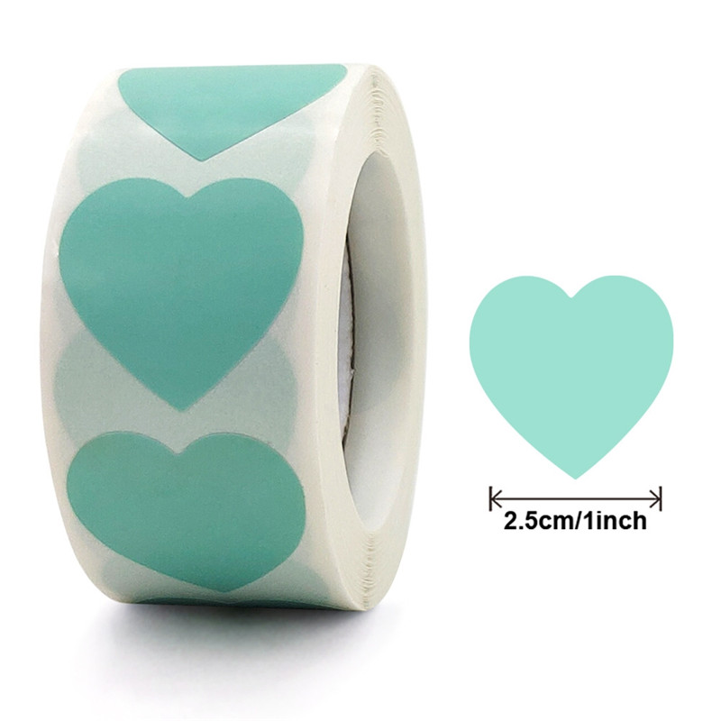 500Pcs/Roll Love Heart Shaped Sticker Seal Labels Birthday Party Packaging Cute Stationery Sticker Scrapbooking for Craft: Deep Sapphire