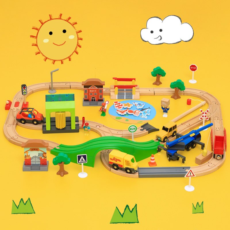 Binari del Treno di legno Set Ferroviario Magia Brio Puzzle Giocattoli Educativi Per i bambini Regalo Di Compleanno Giocattolo Elettrico Treni per I Bambini: 13