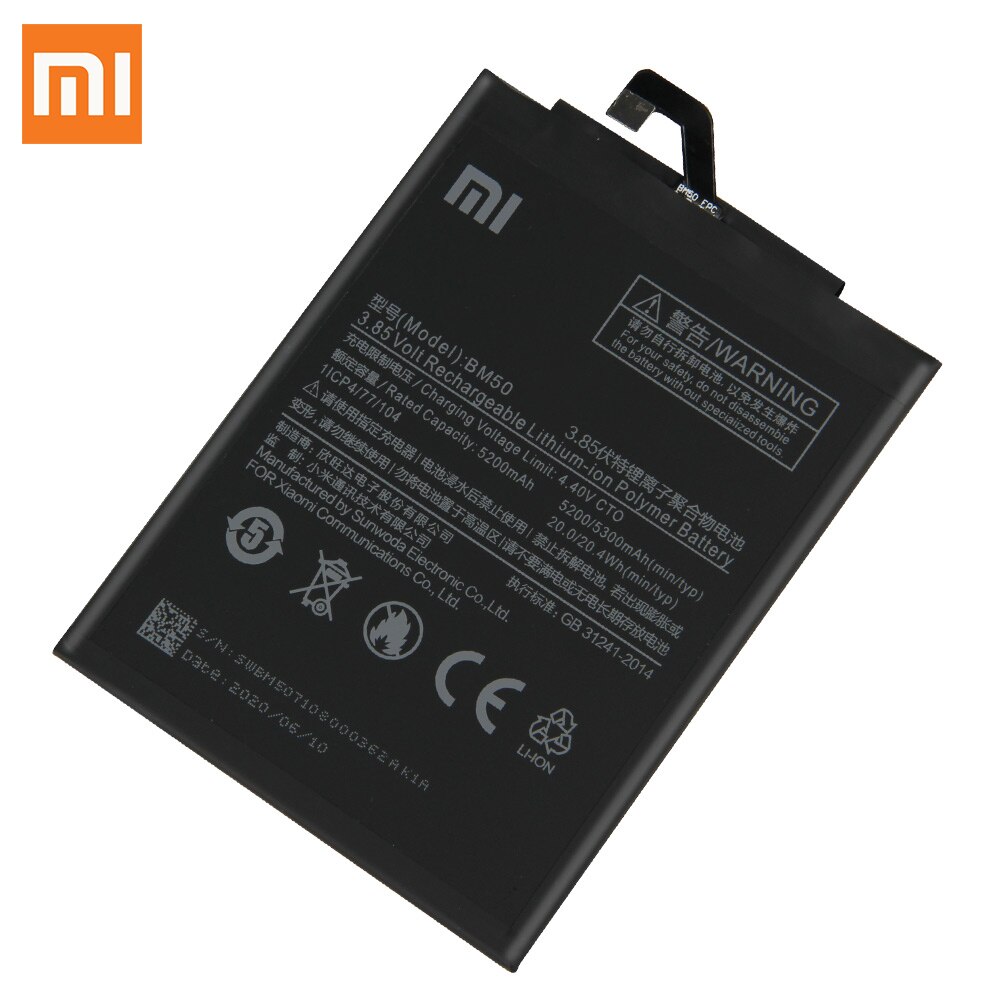 Original batería de reemplazo para Xiaomi Mi Max2 Mi Max 2 BM50 Mi Max BM49 Mi Max3 Max 3 BM51 batería genuina