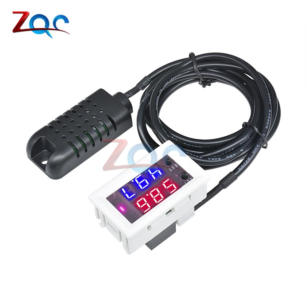 Mini Digital Humidity Controller AC 110V-220V DC 12V 24V Hygrometer Humidity Control Switch 0~99%RH Hygrostat w/ Humidity sensor