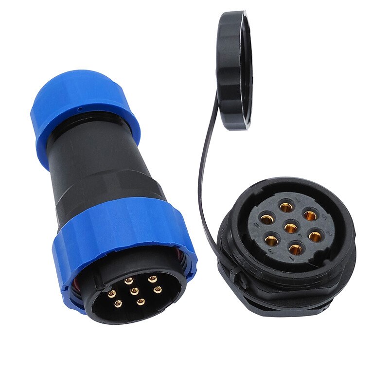 SP28 Straight waterproof IP68 connector 2 pin 3/4/5/6/7/9/10/12/14/16/19/22/24/26Pin Threaded socket