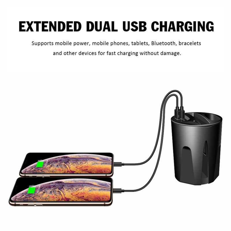 2 In 1 Qi Caricatore Senza Fili 10W Caricabatteria Da Auto Supporto di Tazza Dual USB Caricatore Del Telefono Del Basamento Per Il Iphone 11 /Pro/Pro AirPods Samsung S10 S9
