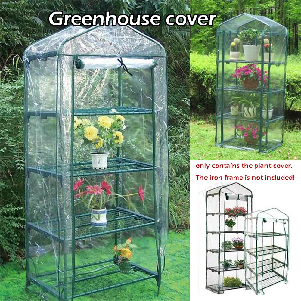 Kleine Kas Tas Tuin Plant Cover Clear Pvc Plastic Growbag Doos 4 / 5 Tier Groeiende Tenten Geen Stand