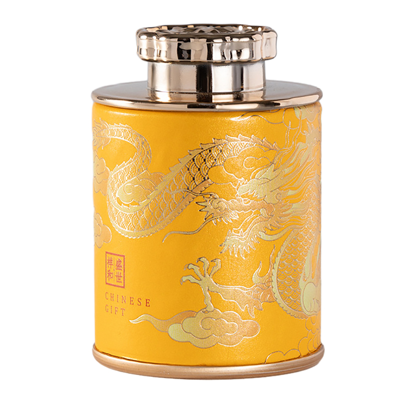 Lata de té vacía Mini 2024 Dragon para el hogar, tarro sellado de té verde y negro, caja de embalaje pequeña portátil para el hogar, latas de almacenamiento de papel