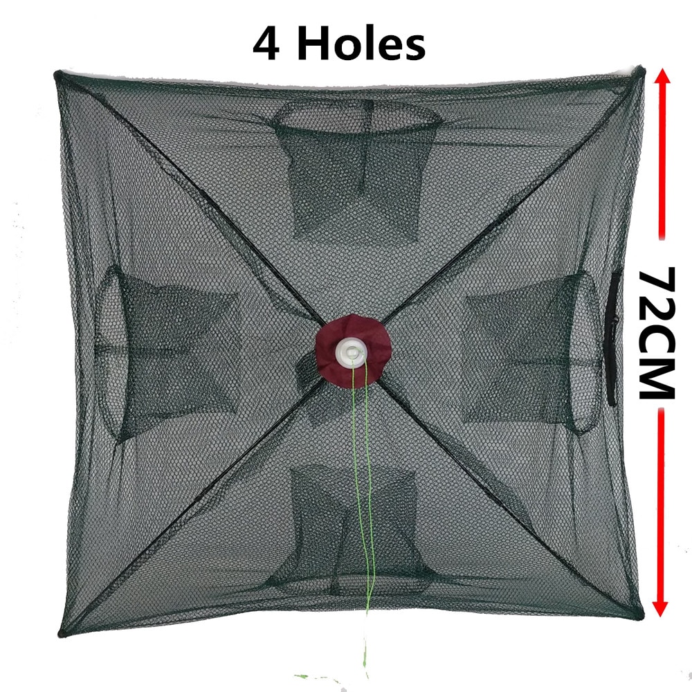 FishingLife Fishing Nets Folded Portable Automatic Nylon Casting Network Shrimp Trap Wobbler Cast Mesh Trap Multilateral Holes