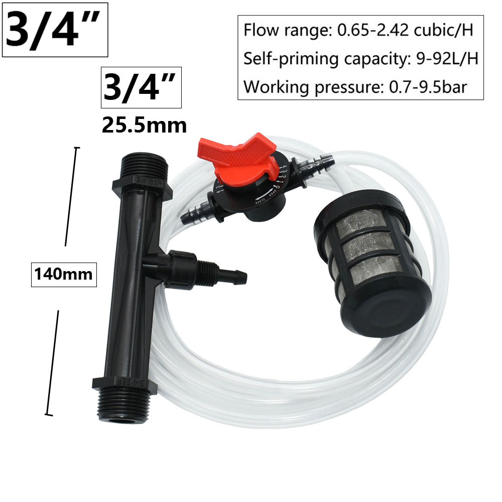 1/2" 3/4" 1" 1.5inch Thread Agriculture Irrigation Venturi Fertilizer Injector set Greenhouse Irrigation Fitting Ozone Injector: Yellow