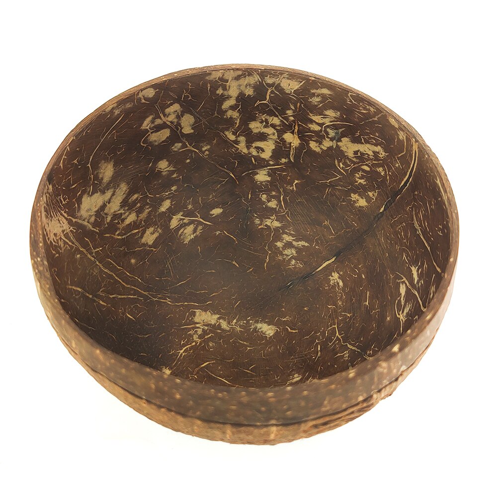 Coconut Wood Bowl Print Natural Eco Friendly Fruit Salad Noodles Rice Ice Cream Wood Bowl Art Crafts Decoration