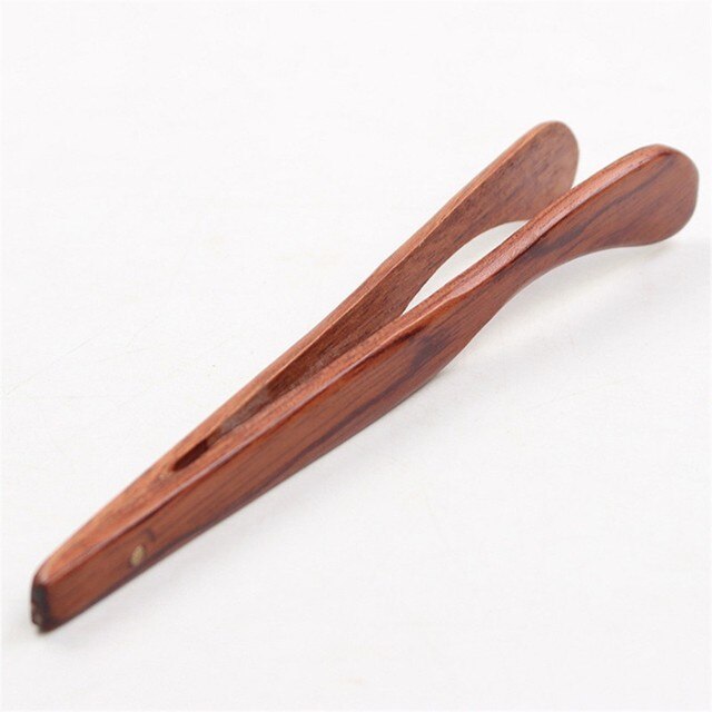 1Pcs Bamboo Wood Food Toast Salad Tongs Toaster Bacon Sugar Ice Tea Tong Clip For Cooking Baking Barbecue Accessories: 5