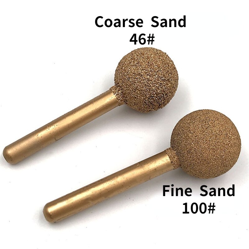 Gelötete Diamant Schleifen Kopf 6mm Schaft/Legierung Schleifen Kopf Grob Sand Feine Sand/stein Carving Schleifen Kopf sphärische