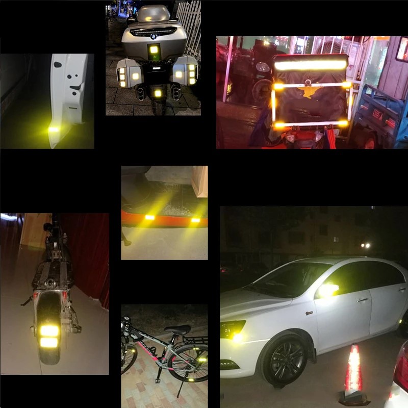 12 Teile/satz Reflektierende Pfeil Zeichen Band Warnung Sicherheit Aufkleber für Auto Stoßstange Stamm Reflektor Gefahr Band Motorrad Zubehör