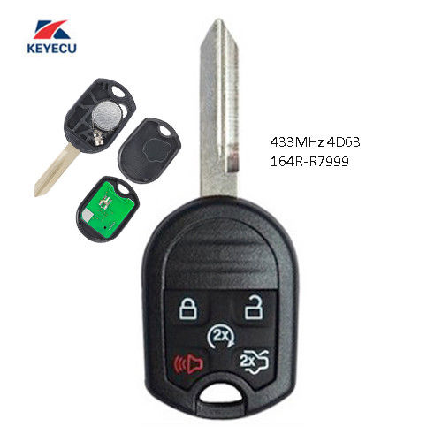 KEYECU 5 Button Remote Car Key Fob 433MHz 4D63 for Ford Flex Explorer Taurus