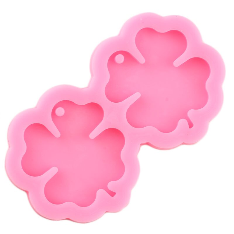 L/M/S Shiny Bladvorm Oorbellen Siliconen Mallen Klavertje Vier Sleutelhanger Klei Diy Epoxy Hars Sieraden mallen