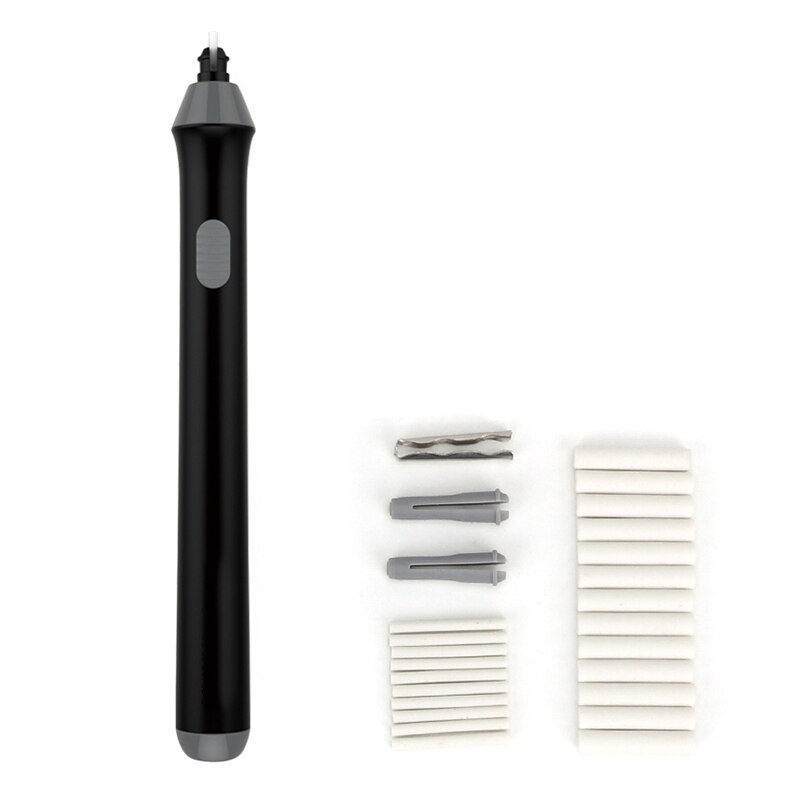 Verstelbare Auto Gum Pen Met 5Mm 2.3Mm Gum Vullingen Batterij Operated Schilderen Accessoire Briefpapier: Black