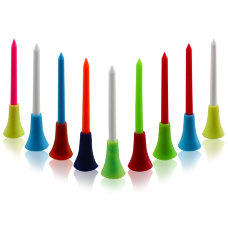 50PCS Golf Tees Plastic Golf Tees Rubber Cushion Multicolor Golf Tees Wonderful Equipments for Golf Lovers