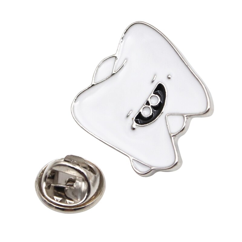 Broches con forma de diente muy bonitos, broche de dentista saludable de dibujos animados, alfileres como para clínica Dental