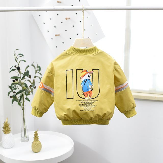 Baby drenge jakker forår, efterår 1-5 år gammel tegneserie print jakke baby jakke børn frakker baseball uniform 2 farver webbing