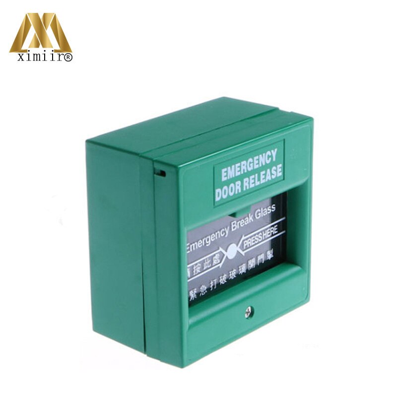 Break Glass Fire Emergency Exit Release E20A Green Color Exit Button For Door Access Control System