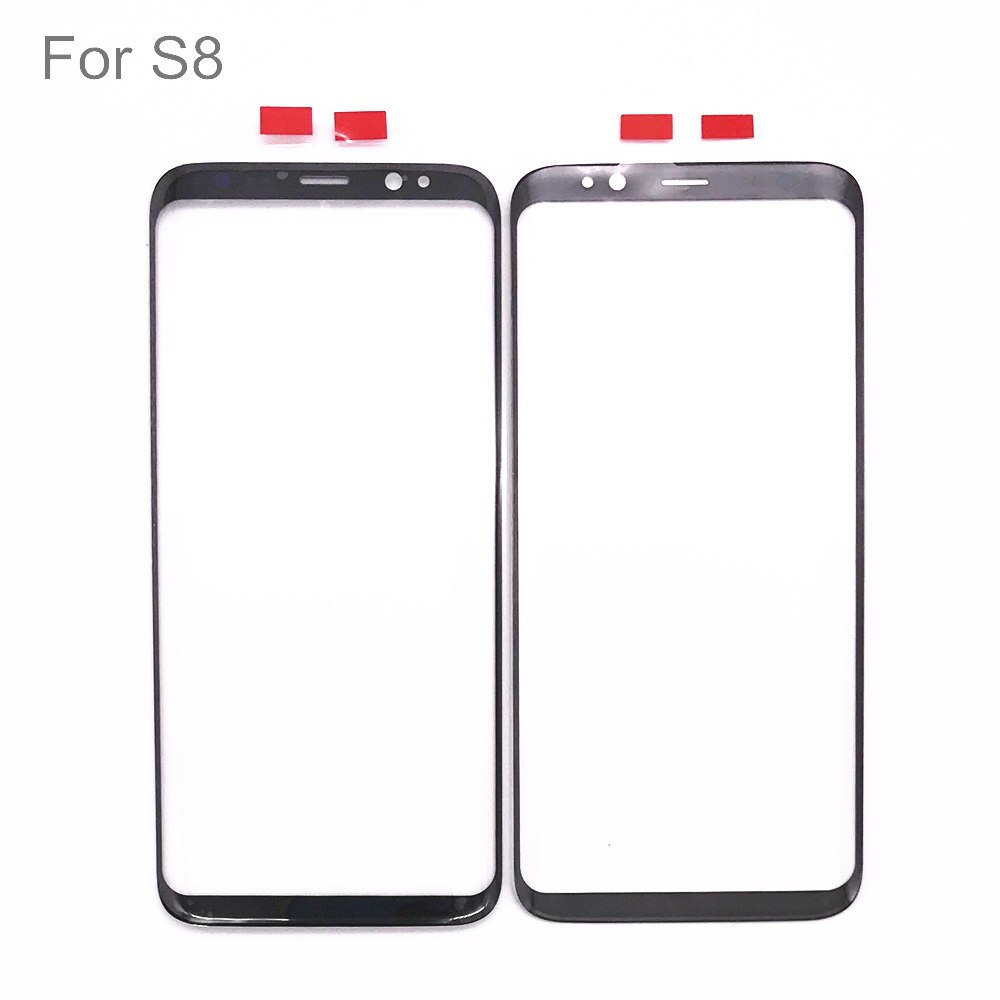 Lcd frontglaspanel för samsung galaxy  s8 s9 plus display extern pekskärm yttre linsbyte självhäftande pad verktyg