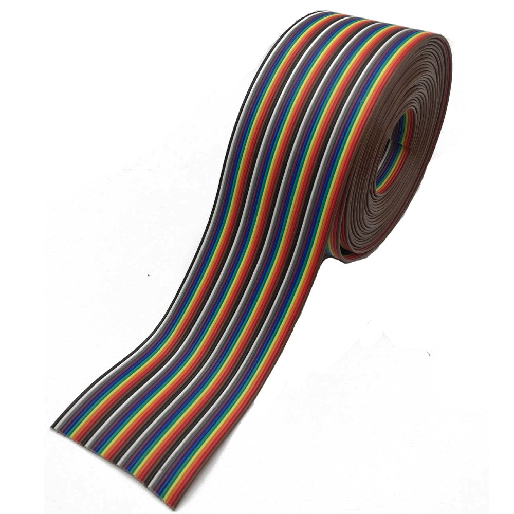 Cable de cinta de arcoíris de Color plano, 1M, 2M, 3M, 4M, 5M, 10M, 40 Pines, Dupont, 1,17mm