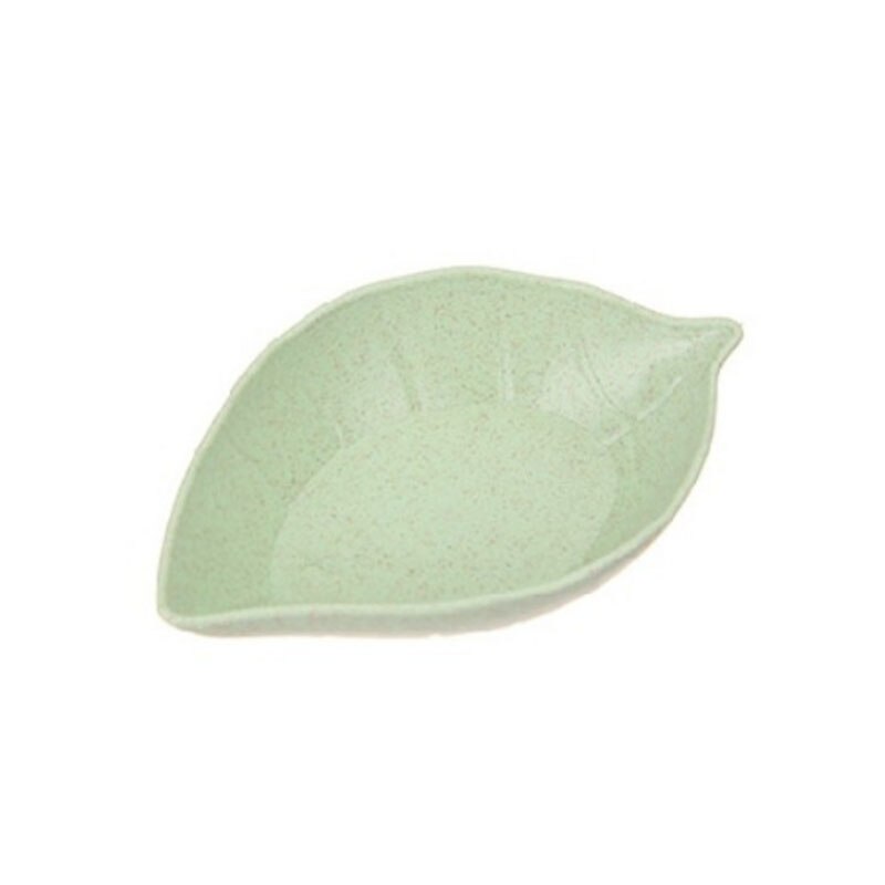 Assiettes à assaisonnement en forme de feuille, assiette à Sauce, vinaigre saveur de sel, blé fournitures de cuisine polyvalentes petit déjeuner 1 pièce: Green