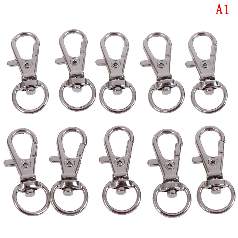 10Pcs/lot Mini Rotatable Buckle Hook Lobster Bag Clasps Lobster Swivel Keychain Trigger Clips Snap Hook: A1