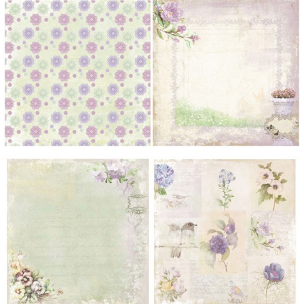 24-in-1 Scrapbook Paper Backing Background DIY Decorative Paper Pads for Box Scrapbook Greeting Card