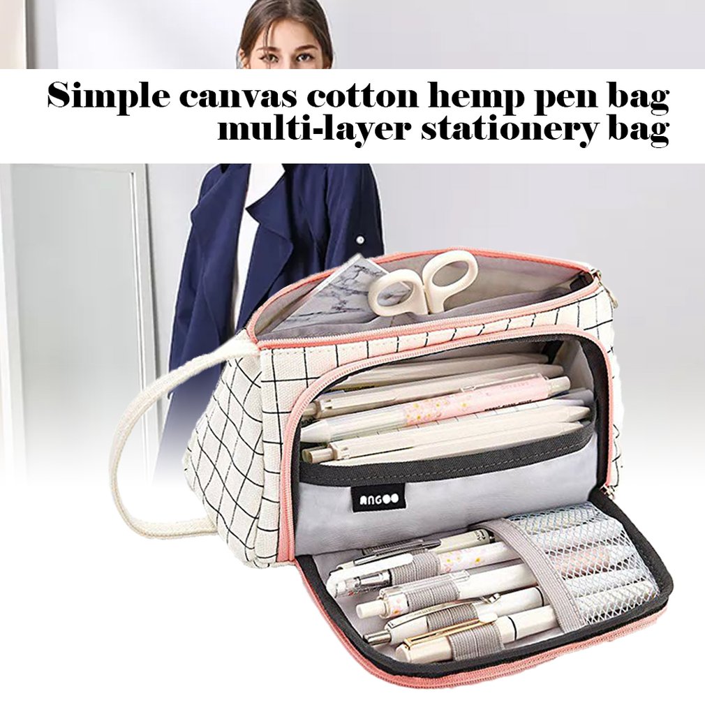 Super porte-crayon Kawaii grande capacité crayon école stylo étui fournitures crayon sac école boîte crayons poche papeterie