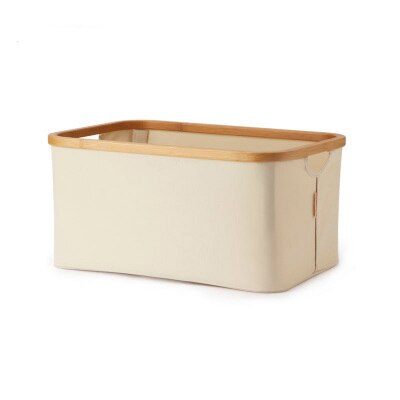 Laundry Basket with Lid Large Bamboo Dirty Clothes Hamper with Handle Waterproof Collapsible Laundry Hamper Storage: Large 45 x 30 x 22cm