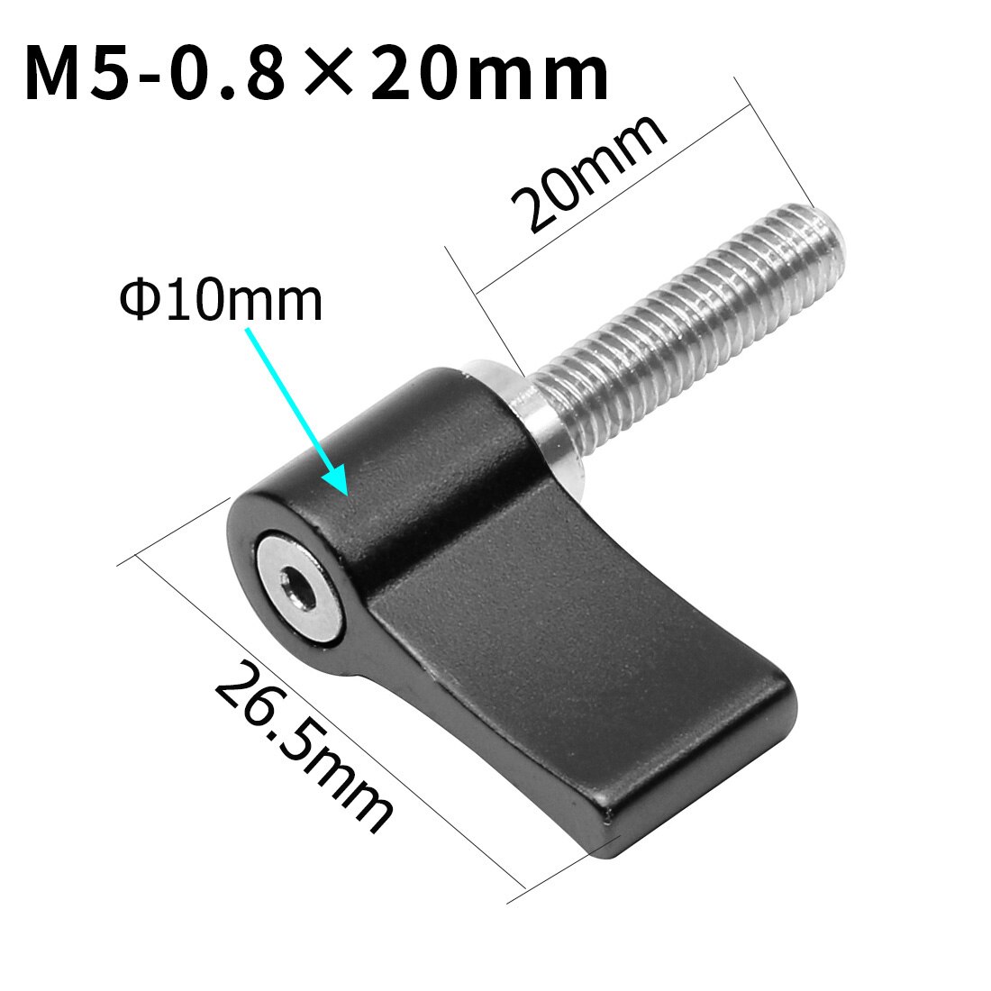 1x M4 M5 1/4 "tornillo de acero inoxidable 304 12mm 17mm 20mm ajustable abrazadera bloqueo adaptador en forma de L Llave. Accesorios de la cámara: M5x20 Black