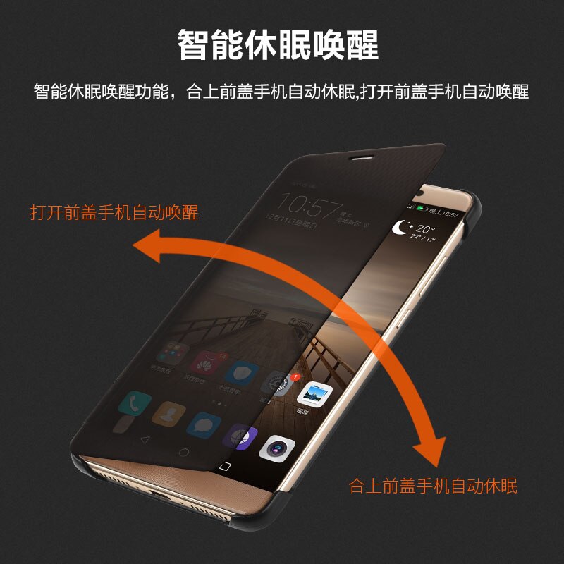 TANZ per Huawei compagno di 9 compagno9 5.9 'Caso di Risposta Intelligente vista della Finestra di Cuoio Sintetico di Vibrazione ultra Sottile di Affari Del Telefono sacchetti di Copertura