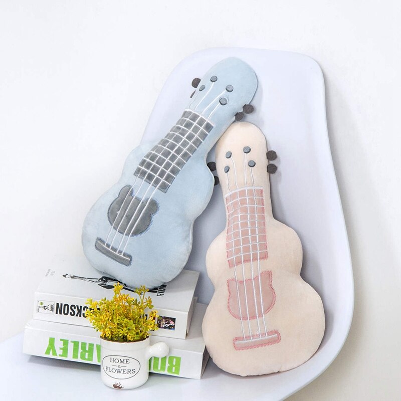 Simulation créative guitare en peluche jouets décoration de la maison bébé apaiser poupée doux oreiller coussin d'anniversaire