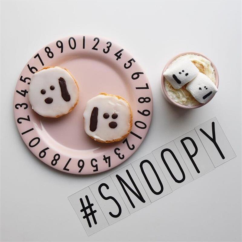 Children's Alphabet Plate Bowl Cup Shallow Plate Tableware Triangle Plate Letter Mug baby Food Supplement Training Plate