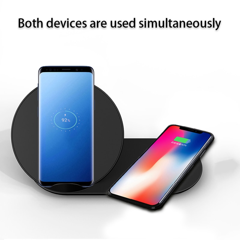 2 in 1 Dual Wireless Charger for iPhone 11 Pro X XS Max XR iWatch 4 3 2 for Samsung Galaxy Note 10 9 S10 S9 Gear S2 S3 S4 Watch