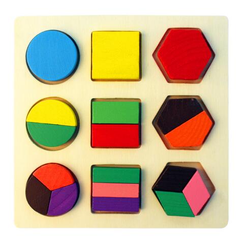 Baby Kids educazione per bambini giocattoli Puzzle in legno giocattolo Puzzle geometrico in legno per bambini Montessori Early Learning toy GYH: 3 Dengfen