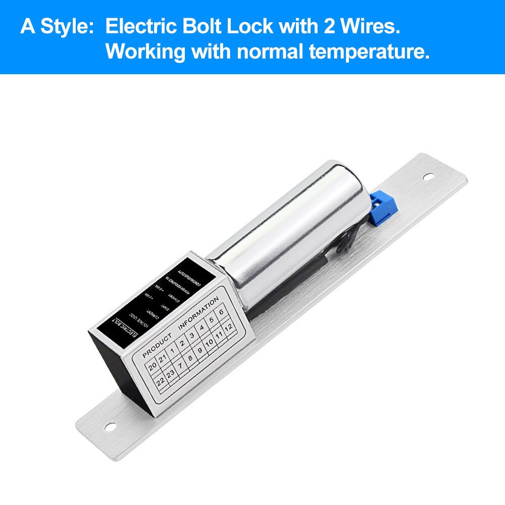 DC12V Fail Safe Electric Bolt Lock Low Temperature Electronic Mortise Door Locks with Time Delay for Access Control System: A Style Lock