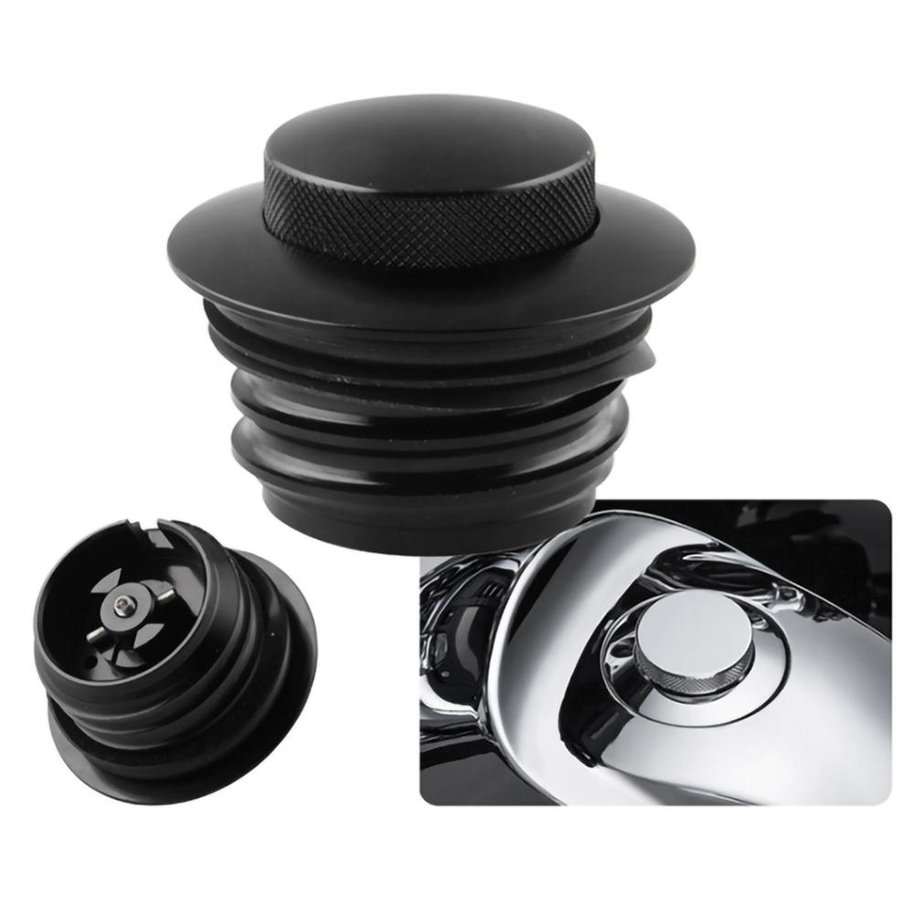 Motorcycle Flush Pop Up Reservoir Gas Cap Vented Brandstoftank Reservoir Gas Cap Voor Harley Bike Scooter Verchroomde: black