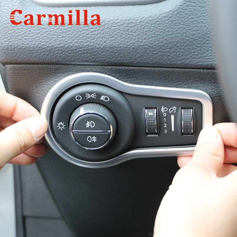 Carmilla-pomo de interruptor de faros de coche, pegatinas de decoración para Fiat 500X, 500X2015, , , , , , accesorios