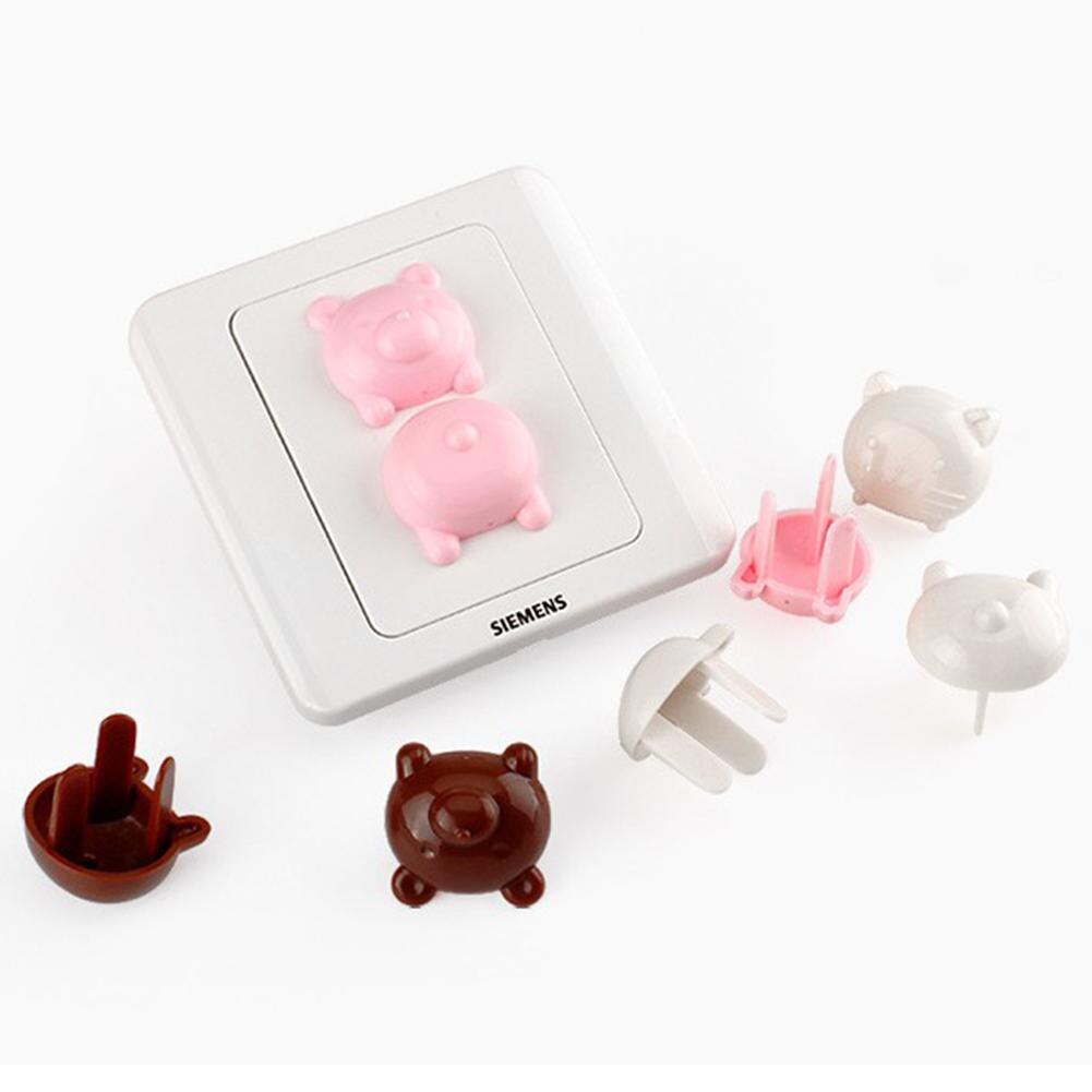 Kuulee 6 st eluttag lock lock baby söt djur piggy form plug protector säkerhetslock shock shock cover