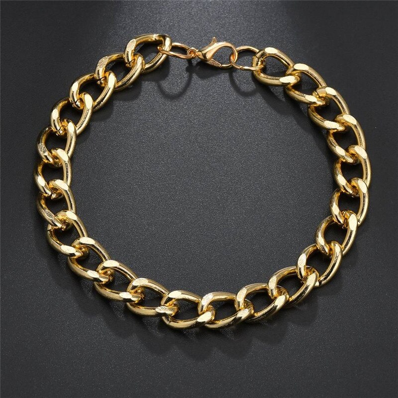 Modyle 22cm pulseiras para mulheres masculino cor ouro link correntes pulseiras moda jóias presentes: 83600