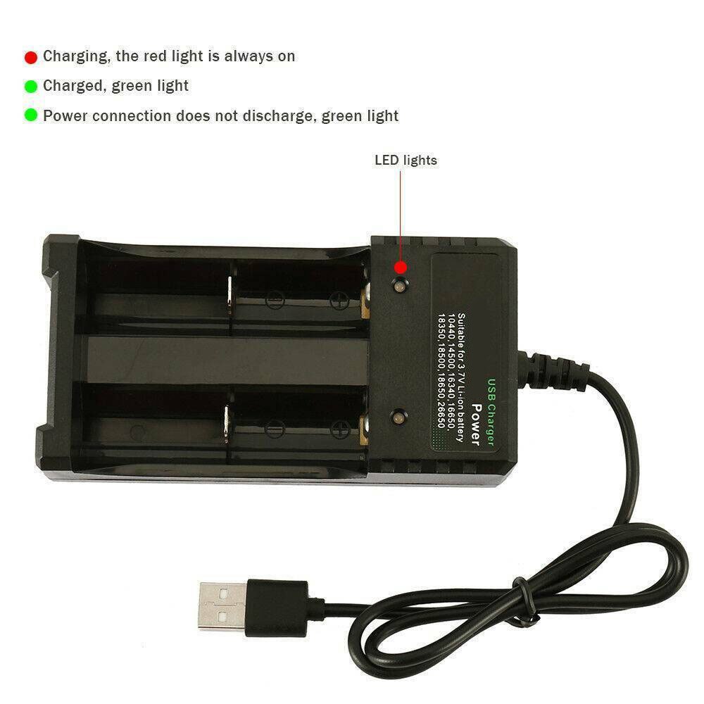 18650 Usb Batterij Lader Snel Opladen Dual Voor 3.7V 16340 14500 26650