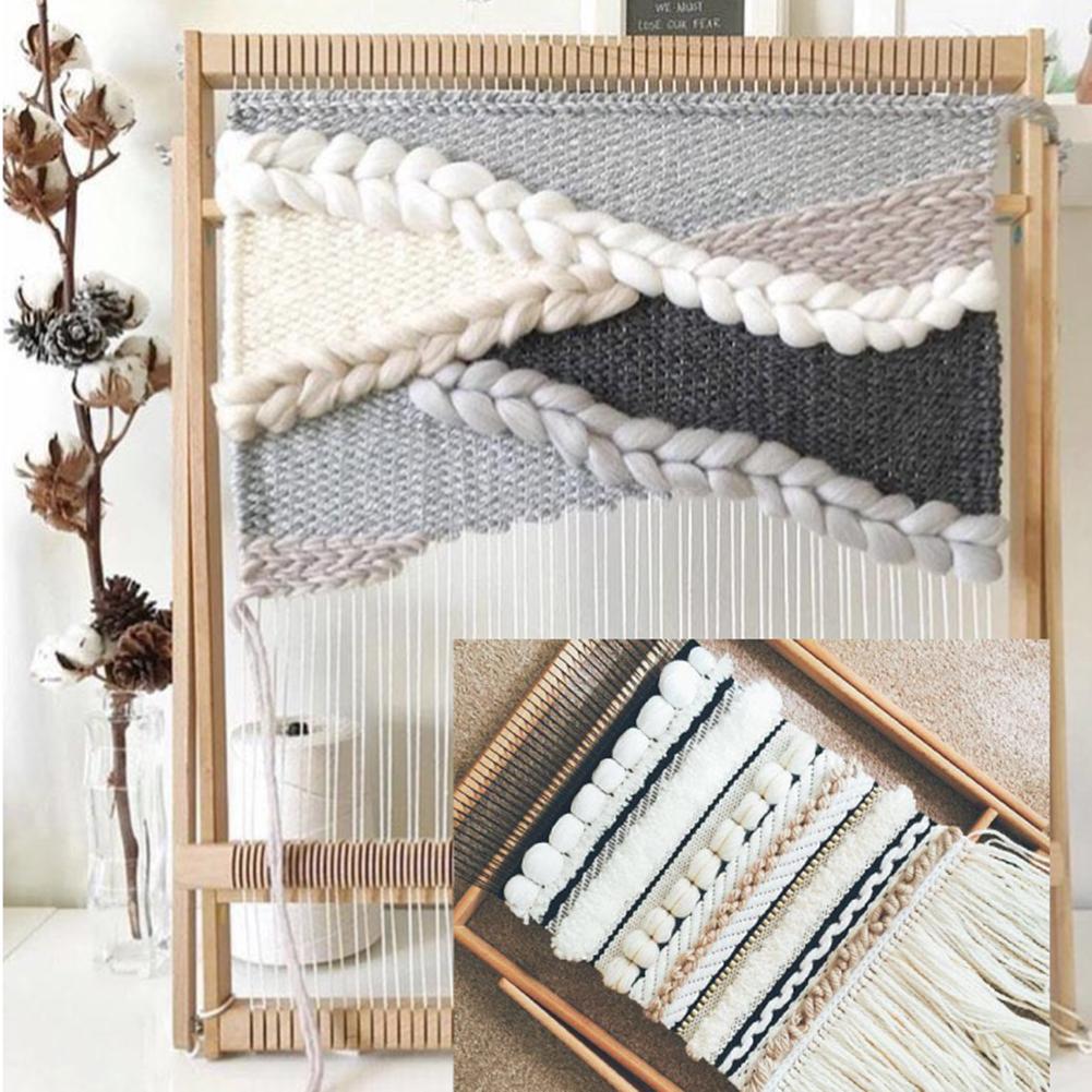 Wooden Traditional Weaving Loom Knitting Machine Durable DIY Hand Textile Sewing Tool