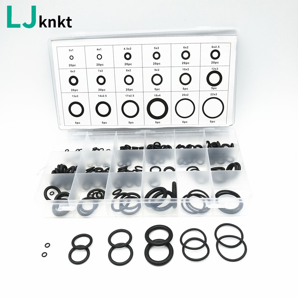 Kit d'assortiment de joints toriques en caoutchouc joint d'étanchéité pour joints toriques 18 spécifications bague d'étanchéité en caoutchouc 270 pièces/ensemble
