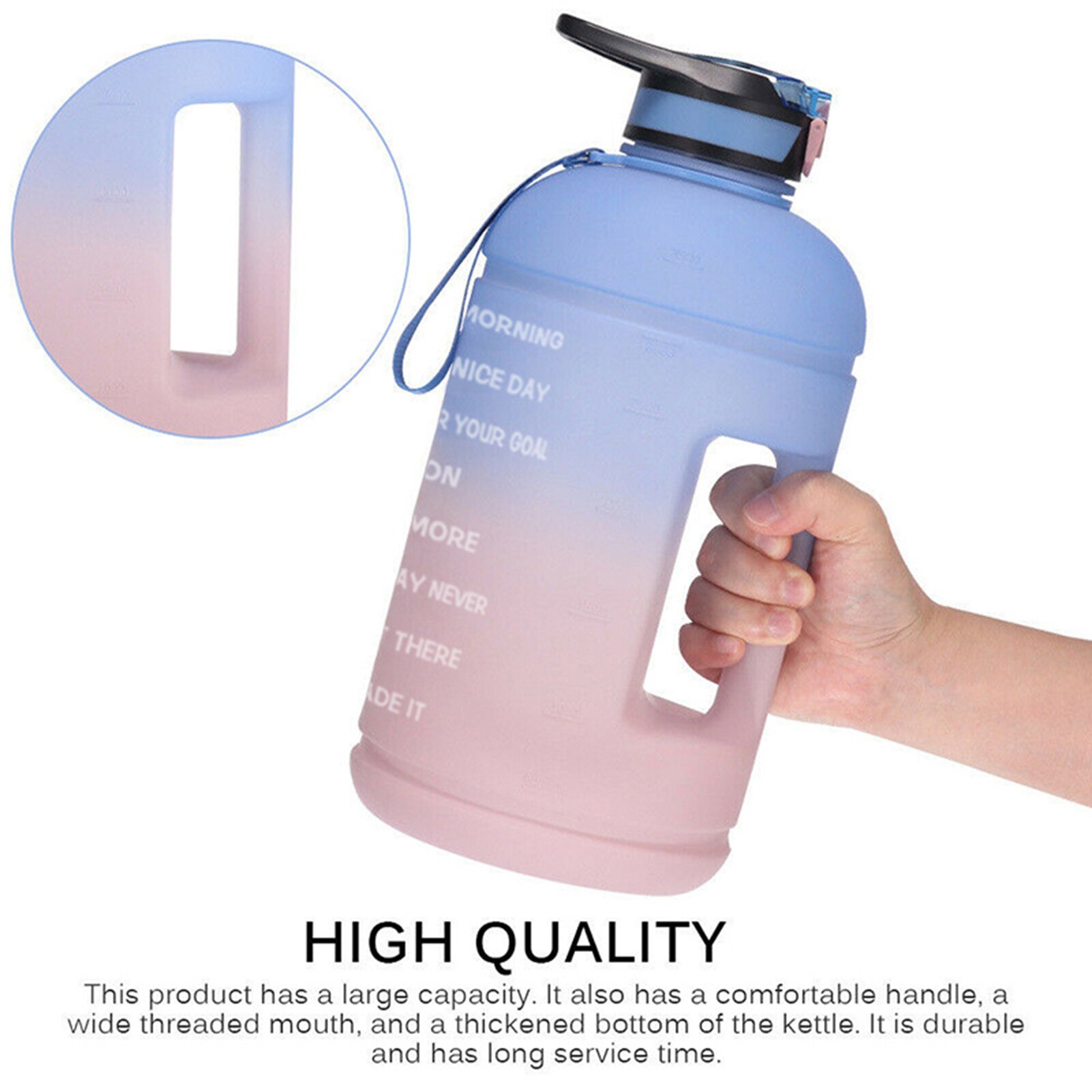 1 Gallon Water Fles 3.78L Met Stro Plastic Grote Capaciteit Gym Fitness Toerisme Bpa Gratis Sport Fles
