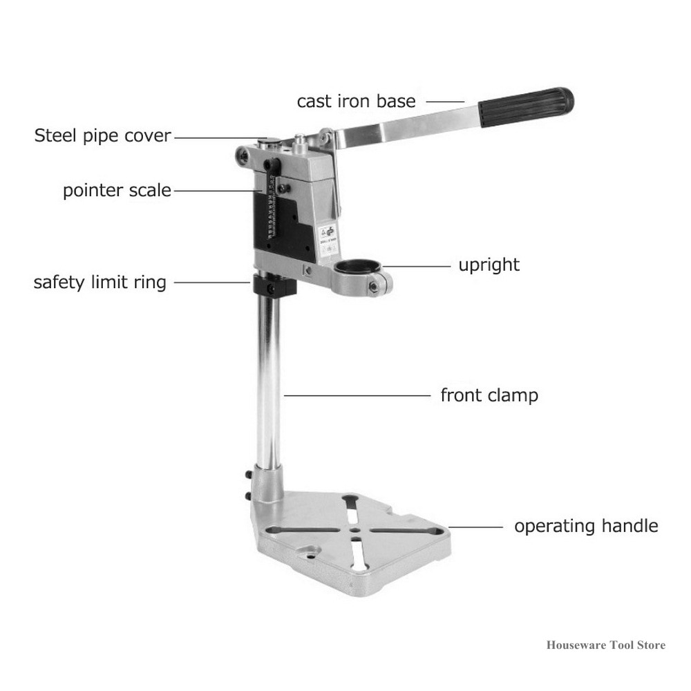 Elektrische Boor Beugel Boor Aluminium Base Hand Elektrische Boor Stand Holding Holder Bracket Grinder Accessoires Houtbewerking Tool