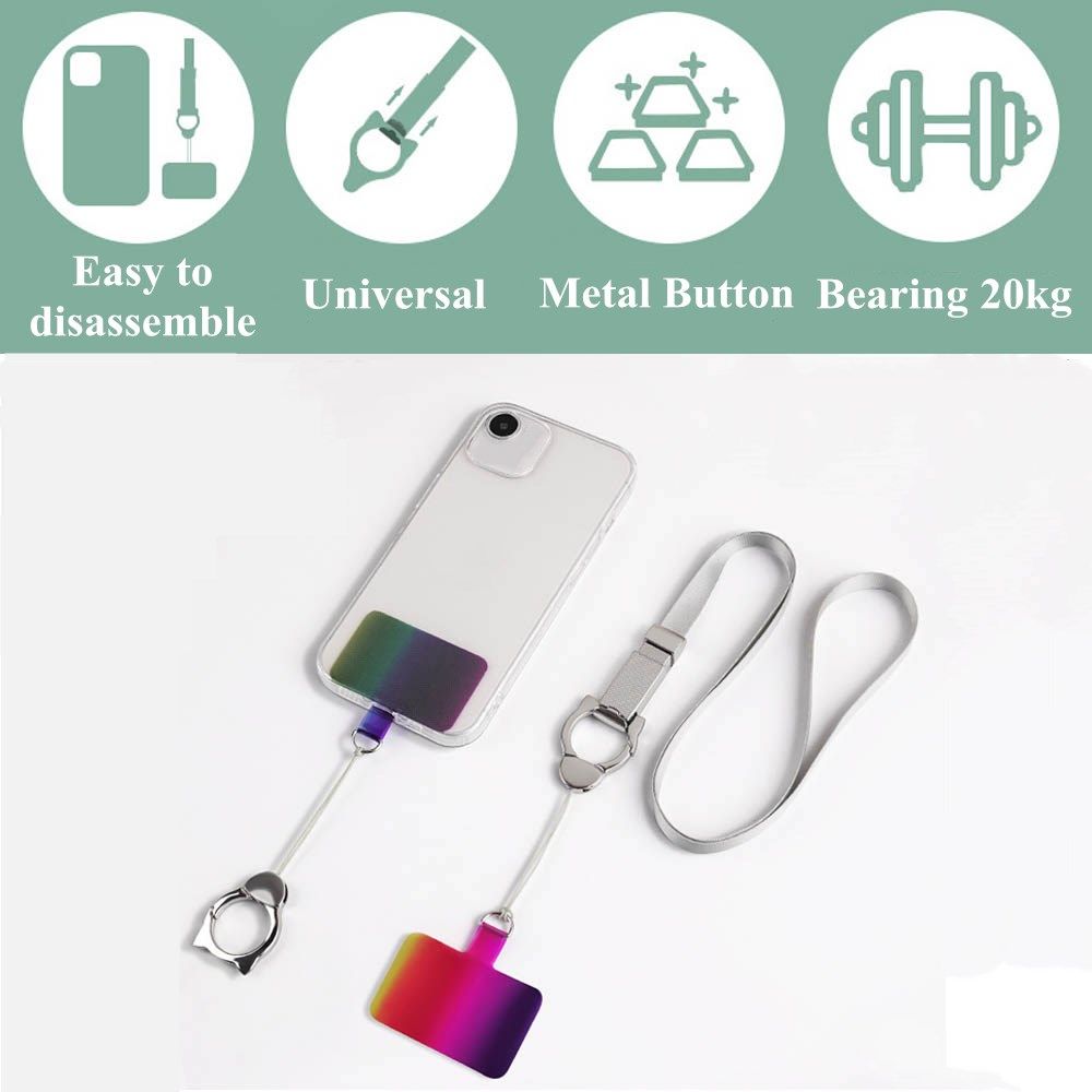 1Pc Universele Mobiele Telefoon Lanyard Kaart Pakking Clear Vervanging Afneembare Verstelbare Ketting Clip Snap Koord Touw Patch Set