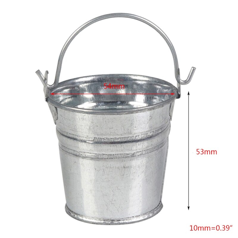 Metal Small Bucket for RC 1/10 Axial SCX10 TAMIYA D90 D110 CC01 Off Road Rock Crawler Car Accessory