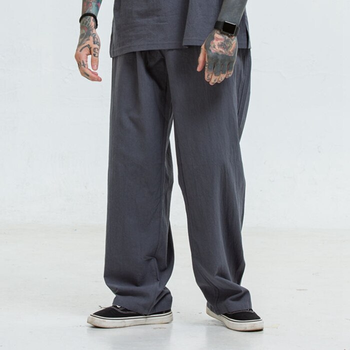 Autumn Summer Plus size pants men 5XL 6XL 7XL 8XL 9XL 200KG Cotton linen large size trousers men 5 colors